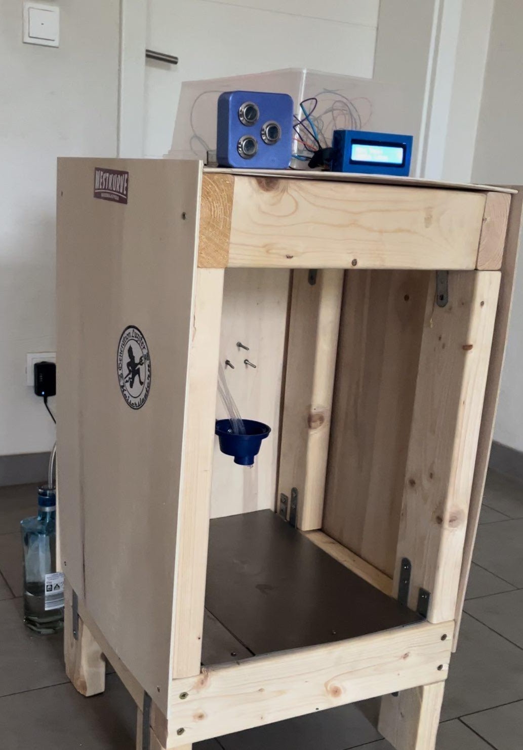 Wooden prototype cocktail mixer